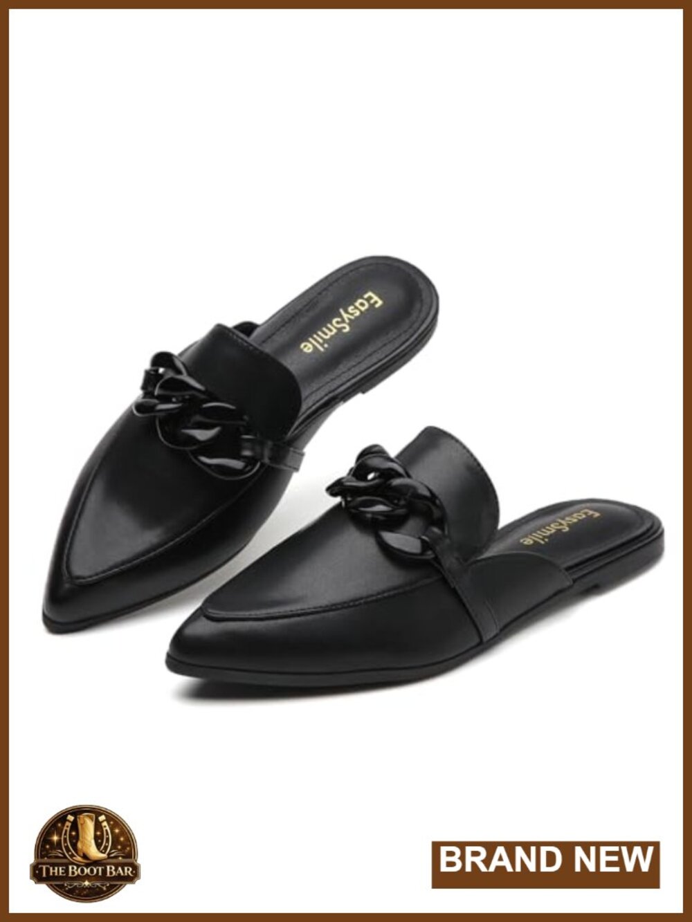 Pointed Toe Flat Mules Polyester Slip On Loafers Casual